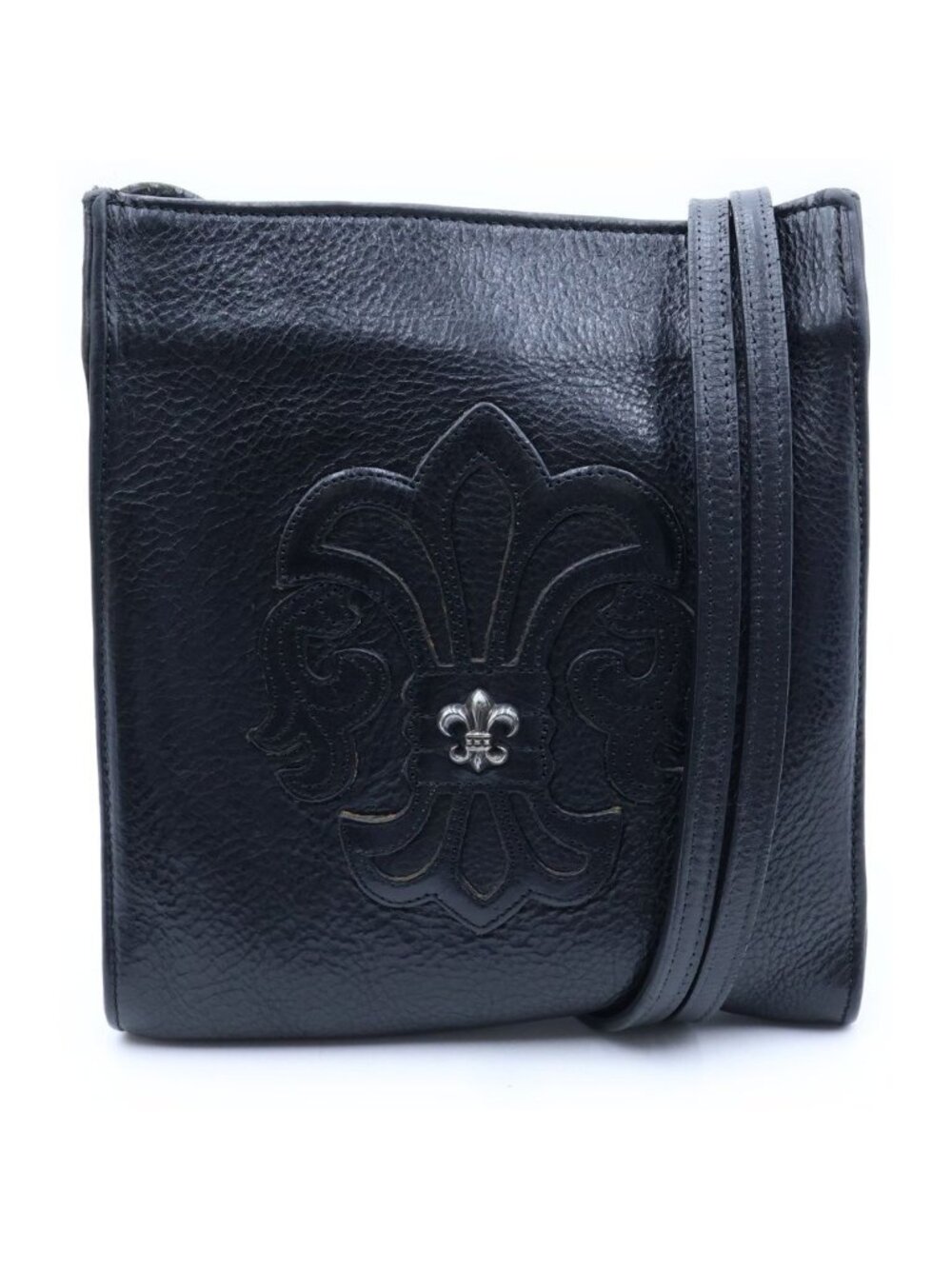 Chrome Hearts SQ Pkt BS Fluer Square Pocket BS Flare Patch Leather Shoulder Bag